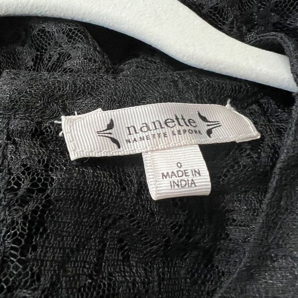 New Nanette Lepore Lace Velvet  Dress Very Black Size 0 NM8F17AC5 - Picture 7 of 9